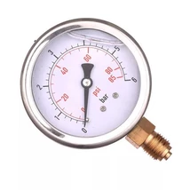Nyomásmérő óra,1/4" KM, glicerinnel töltött, max 6 bar INOX