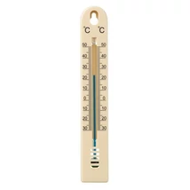 Fali hőmérő 17cm x 2,5cm, műanyag bézs