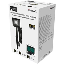 Entac Leszúrható Kerti Elosztó 2 Foglalat 1.5m IP44 Időzítővel