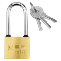 NEO Lakat 40mm hosszúkengyeles, réz-acél, időjárásálló, 3 kulccsal
