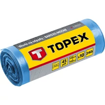 TOPEX SZEMETESZSÁK 240 L, KÉK, 10 DB, ERŐS, MÉRETEK:120X150 CM, VASTAGSÁG: 45 MIC, LDPE FÓLIA