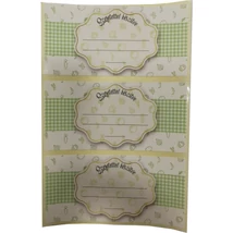 Befőttes üveg címke zöldséges 15 db/ csomag