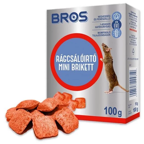 BROS Rágcsálóírtó mini brikett 100g