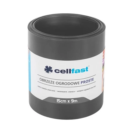CELLFAST Ágyásszegély egyenes 15 cm x 9 m grafit
