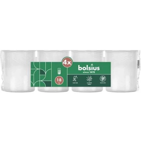 Bolsius mécses fehér C40 pálmaolaj nélkül 18 órás 4 db/ csomag
