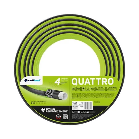 CELLFAST Locsolótömlő 4 rétegű QUATTRO 1" 10 m
