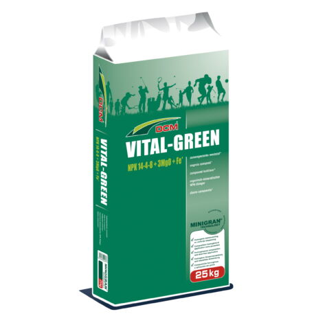 DCM VITAL GREEN tavaszi indító gyeptáp sportgyepekre(25kg)