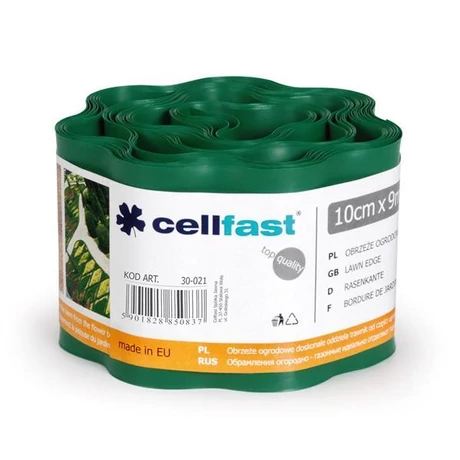 CELLFAST Ágyásszegély hullámos 10 cm x 9 m sötétzöld