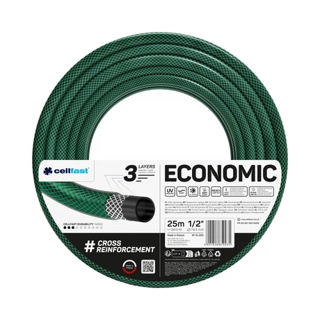 CELLFAST Locsolótömlő 3 rétegű ECONOMIC 1/2" 25 m