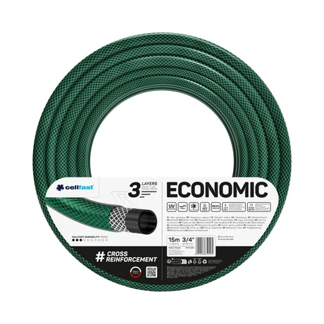 CELLFAST Locsolótömlő 3 rétegű ECONOMIC 3/4" 15 m
