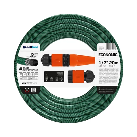 CELLFAST Locsolótömlő 3 rétegű ECONOMIC SET 1/2" 20 m