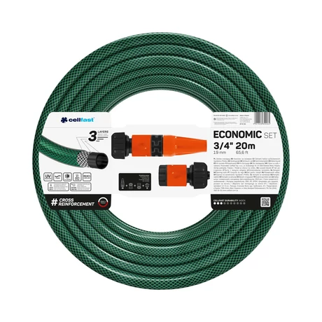 CELLFAST Locsolótömlő 3 rétegű ECONOMIC SET 3/4" 20 m