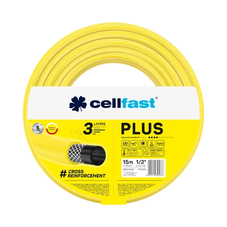 CELLFAST Locsolótömlő 3 rétegű PLUS 1/2" 15 m