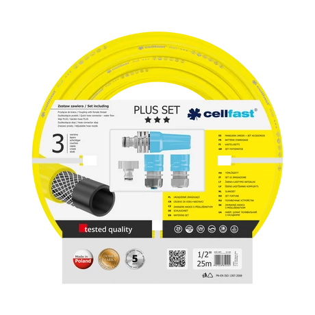 CELLFAST Locsolótömlő 3 rétegű PLUS SET 1/2" 25 m