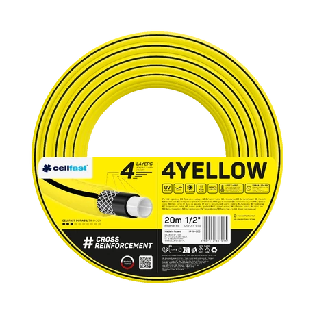 CELLFAST Locsolótömlő 4 rétegű YELLOW 1/2" 20 m