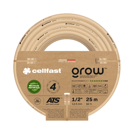CELLFAST Locsolótömlő 4 rétegű GROW 1/2" 25 m - Újrahasznosított
