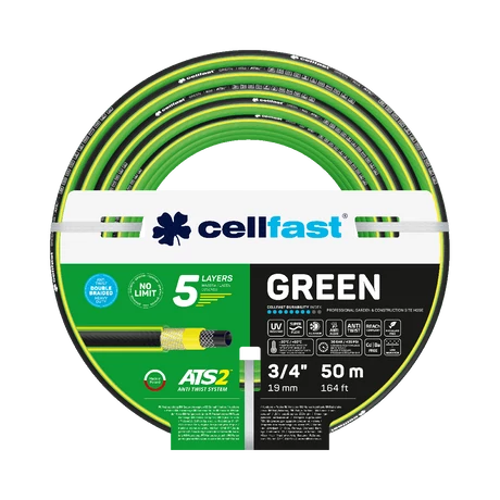 CELLFAST Locsolótömlő 5 rétegű GREEN 3/4" 50 m