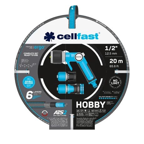 CELLFAST Locsolótömlő 6 rétegű HOBBY SET 1/2" 20 m