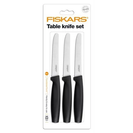 FISKARS FUNCTIONAL FORM Recés asztali kés, 3 részes ( Fekete )