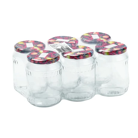 BEFŐTTES ÜVEG 370 ML-ES TÁLCÁS 6 DB / CSOMAG TO 63 TETŐVEL