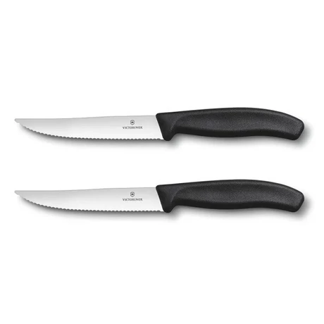VICTORINOX SWISS CLASSIC STEAK KÉS, RECÉZETT PENGÉVEL (12 CM) 2 RÉSZES, FEKETE