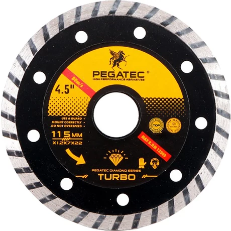 Turbó gyémántvágó tárcsa, Pegatec 115x2.2 mm